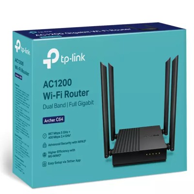 TP-Link Archer C64 AC1200 1200mbps Dual-Band Wireless MU-MIMO Gigabit WiFi Router
