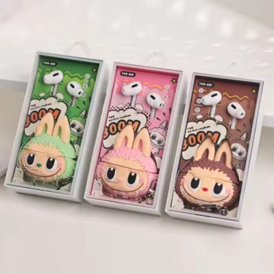Cute Cartoon 3D Silicone Protective Shell Hard Box Earphones Labubu In-ear Earbuds Wireless Blue Tooth Headset TWS Headphones