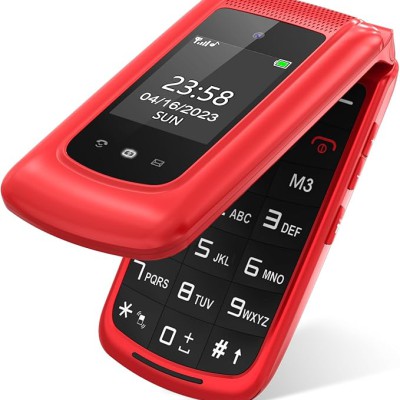 T-Source T203 Dual Display Folding Mobile Phone (RED)