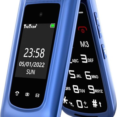 T-Source T203 Dual Display Folding Mobile Phone  (BLUE)