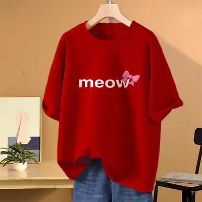 Drop shoulder T-shirt for Women (Red)
