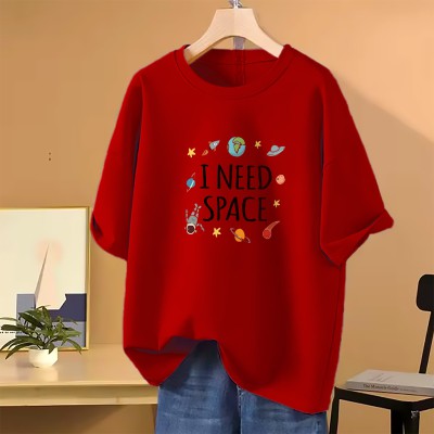 Drop shoulder T-shirt for Women (Red)