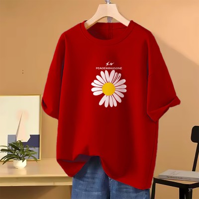 Drop shoulder T-shirt for Women (Red)