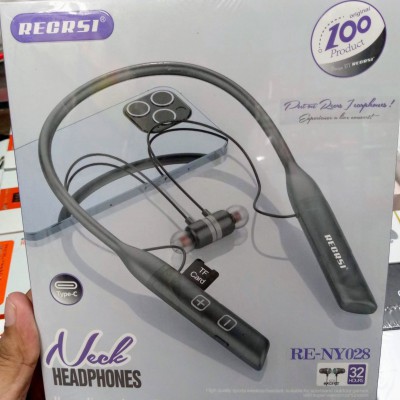 RECRSI RE-NY028 Hanging Neckband Earphone - Black