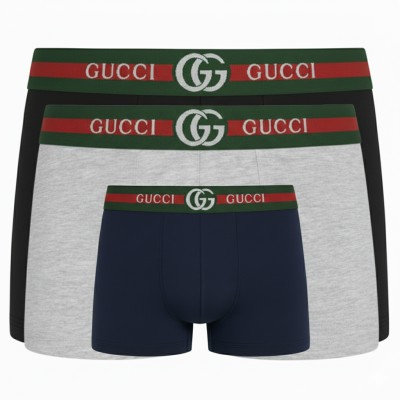 GUCCI 3-Pack Boxer Shorts Men's Trunks ( Multi Color)